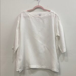 Eskandar White Linen Top Size 1